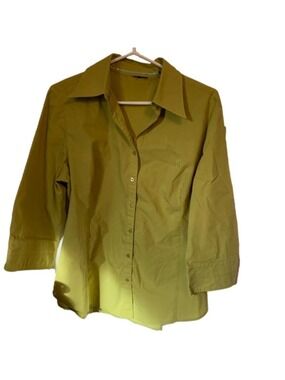 Daniel hechter chartreuse large 3/4 length sleeve blouse